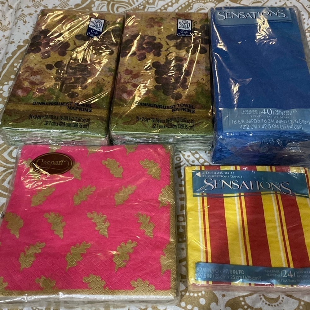 Sensations/Caspari Dinner Napkin Bundle Picnic Party Borthday Event